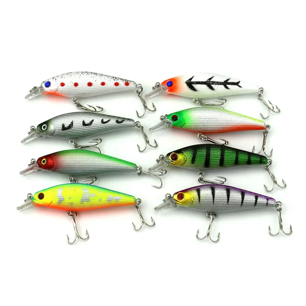 EPACKET CRANKBAITS HARD BAITS MINOW FISHING LURES 8 5CM 10 3G 6＃フック85mm Minnow釣りタックルMI068260Z