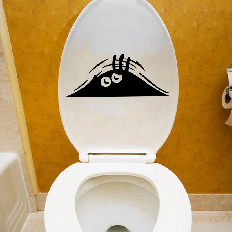 Carved Graphic Toilet Sticker PVC Removable Waterproof Bathroom Sticker Creative DIY Toilet Decoration