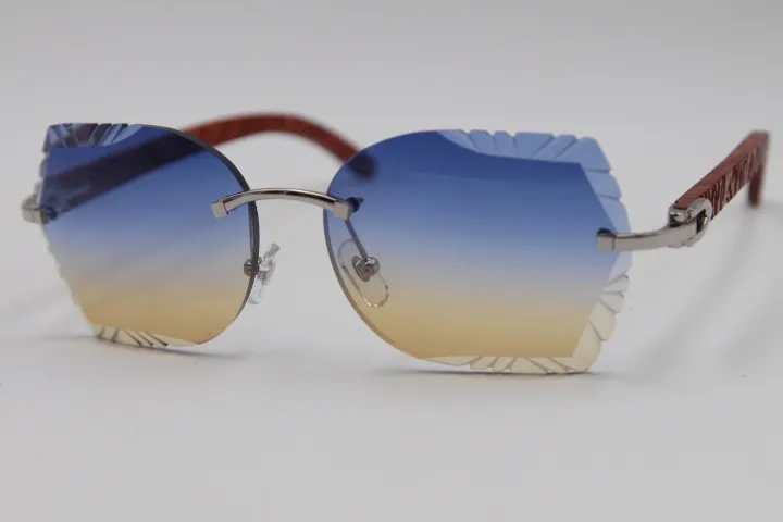 Fabricants entiers lunettes de soleil à lentilles sculptées sans monture 8200762 haute qualité nouvelles lunettes de soleil vintage de mode en plein air conduite or g248C