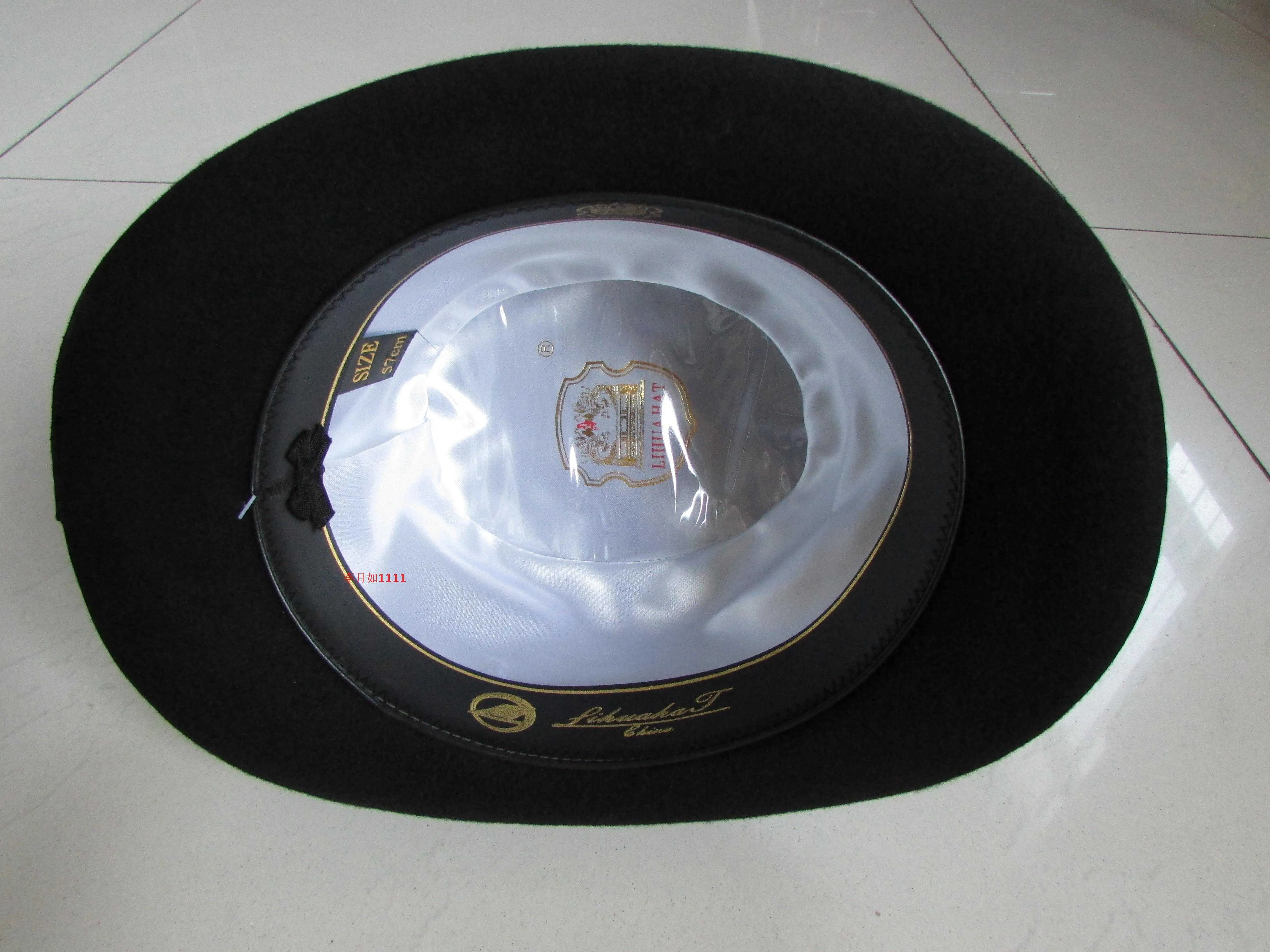 Nieuwe 100% wollen hoed van hoge kwaliteit mode heren039s en dames039s zwarte pet bolhoeden zwarte wolvilt derby bolhoeden B8134 7912564