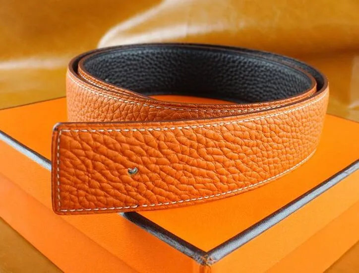 Riemen Herenriem Moderiemen Heren Leer Zwart Zakelijke riemen Dames Grote gouden gesp Dames Klassiek Casual Ceinture met oranje Bo243l