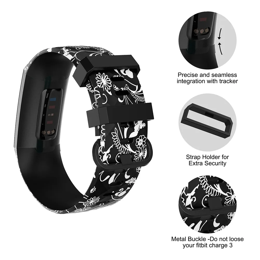 Band voor Fitbit Charge 3 Fitness Activity Tracker Groot Klein TPU Sporthorlogeband Vervanging Polsband voor Fitbit Charge 39623695