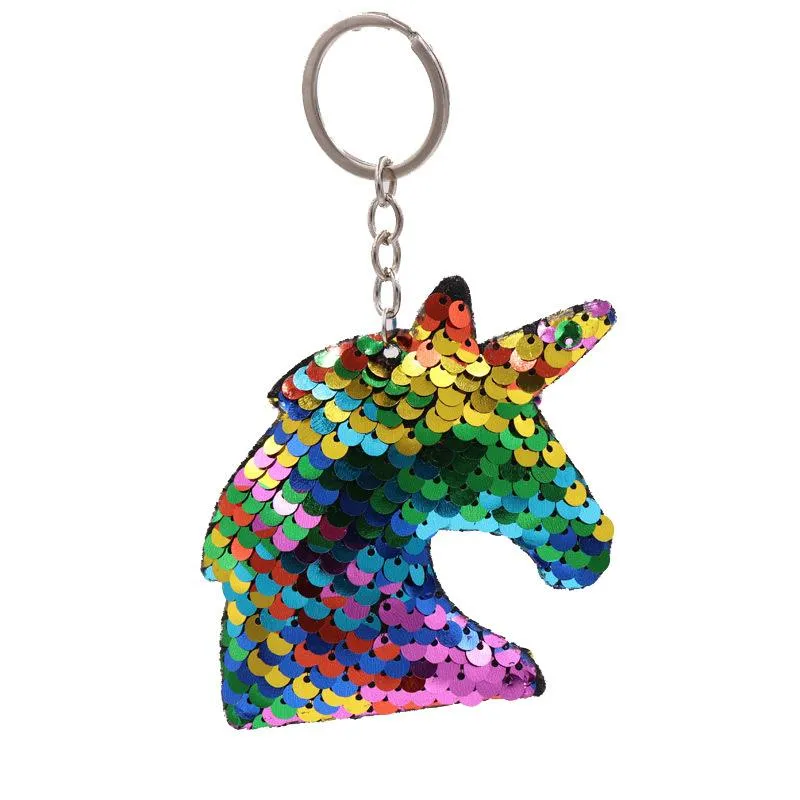 Simpatico portachiavi unicorno glitter pompon paillettes portachiavi regali le donne ospiti souvenir di nozze accessori borsa auto portachiavi313H