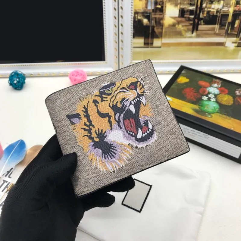 Classic printed bee short wallets bags for mens card holders for ladies real leather pvc key wallets for men size 11x9cm263g
