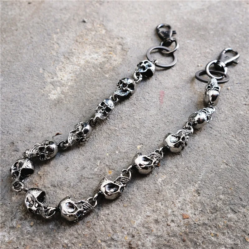 Metal 3 Layers Screw Ring Rock Punk Key Chains Clip Hip Hop Jewelry Pants KeyChain Wallet Chain