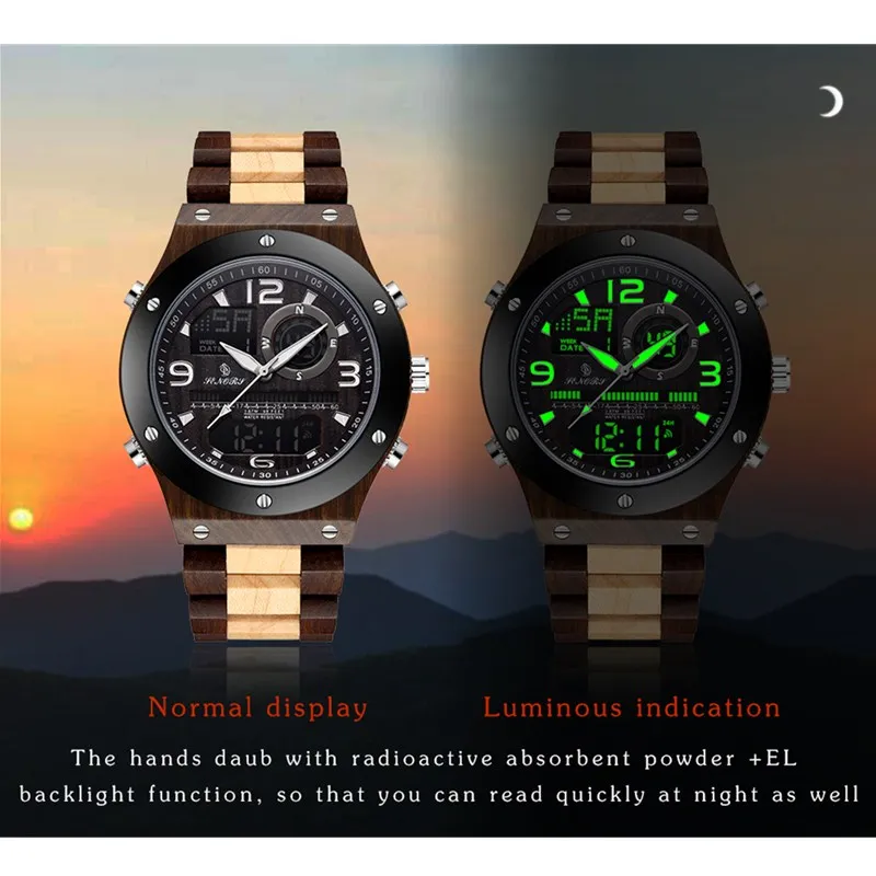 Gorben Business Men's Watch Wood Band Wood Quartz Wrist Watch Män klocka manlig klocka Fashion Casual Wristwatch263f