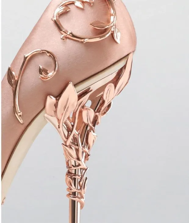 Pink Ralph Russo Designer Wedding Bridal Chaussures 4 pouces talons pour les femmes 2022 Fashion confortable soirée de fête de soirée