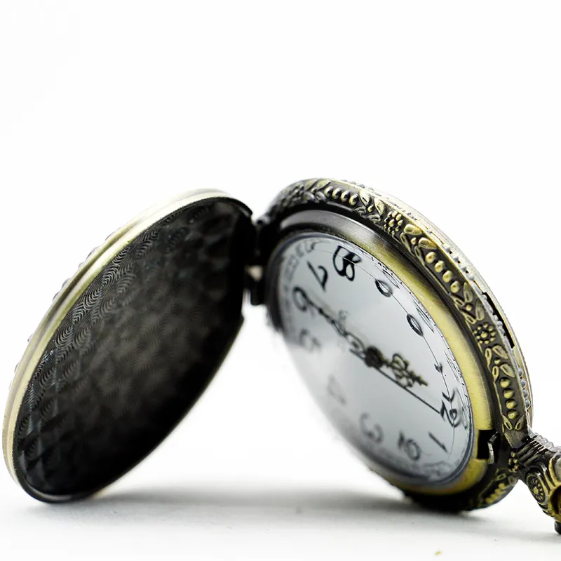 Винтаж стимпанк бронза высокого качества череп кварцевые карманные часы модный стиль рождественский подарок кулон td20222542