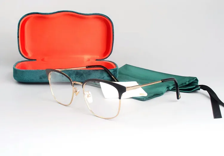 Yeni yüksek kaliteli G0413 Çerçeve Erkekler Göz Kaş Gözlükleri Hafif Tahta Metal Büyük Kare Fullrim Reçeteli gözlük Gözlükleri 5297o