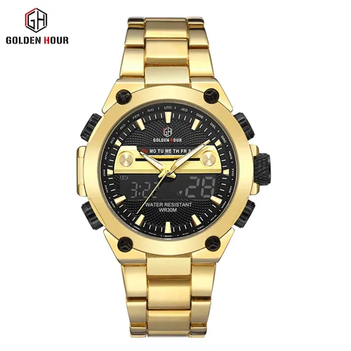 Reloj hombre goldenhour spor kuvars erkek izle en iyi marka dijital erkek saatler su geçirmez adam bilek saatleri 2019relogio maskulino201d