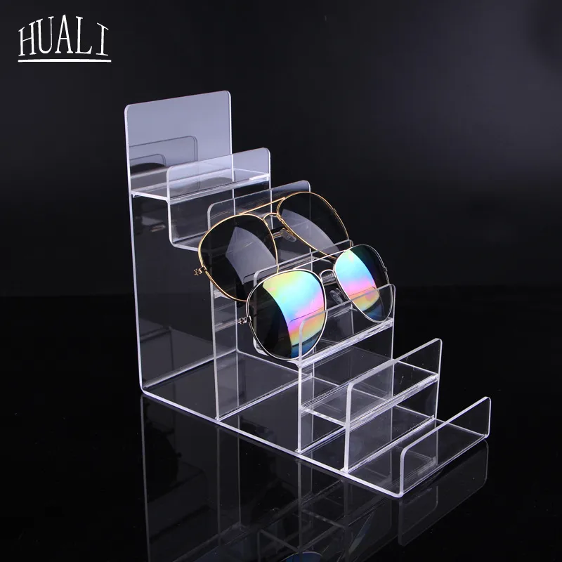 Professional Acrylic transparent Sunglasses Display stand multi-layer Clear Eyeglasses show Rack for jewelry glasses wallet displa279w