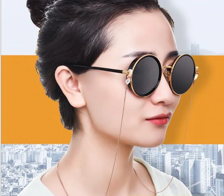 Mode qualité rétro-vintage lunettes de soleil chaîne serpent avion titane-tache lunettes de lecture anti-dérapant corde cou cordon de retenue sili242Q
