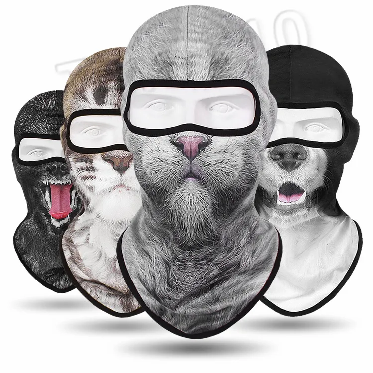 Animaux d'hiver soprt styles 3D Animal Beanie Chapeaux de vélo en plein air Masques de cyclisme Moto Skis Chapeaux Casquettes de sport Masques de fête 5189