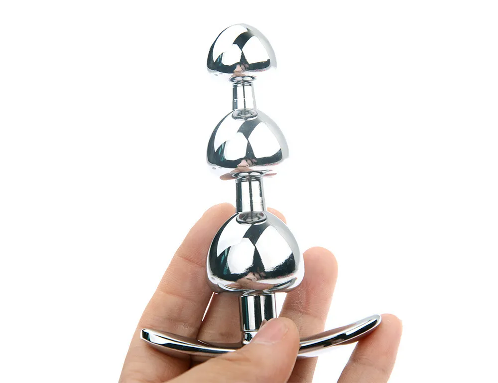 TRÊS CABEÇA BUTT BUTT ANAL Plugs Metal Plugue Anal com Cristal Jóias Aço Butt Plug com Diamante Mulheres Sexo Anal Brinquedos Y19052403