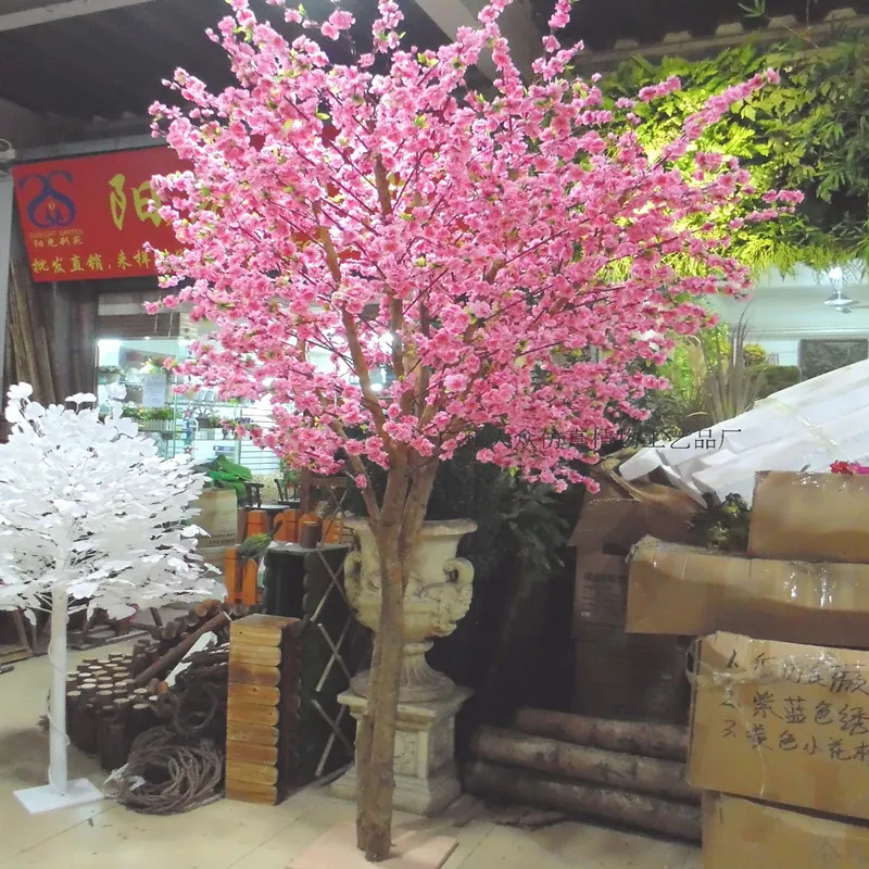 Nuova simulazione artificiale di alberi di fiori di ciliegio Simulazione di alberi di pesca finti che desiderano decorazioni la casa e centrotavola di nozze Decorazioni250P