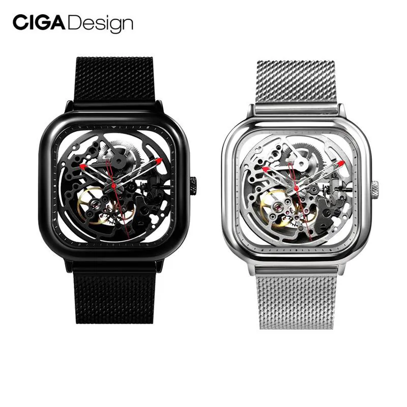 Оригинальные часы Xiaomi Youpin CIGA Design, автоматические полые механические часы, мужские квадратные механические часы CYX-C7 3002455233g