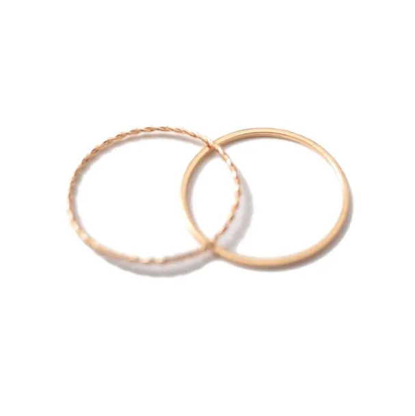 Mince mince or rose empilable bague d'articulation ensemble petit doigt MIDI bague conception simple bijoux de mode anneaux pour femmes 2629