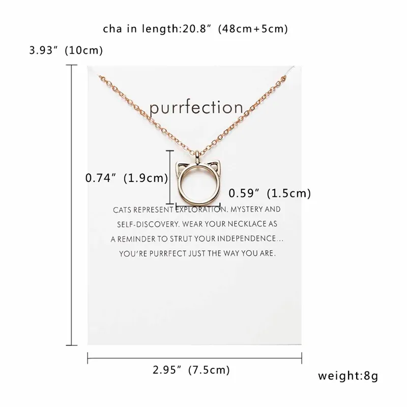 10 Styles Fashion Jewelry Women Pendant Necklace Cat Ear Angel Wings Bird Animal Circle Geometric Charm Clavicle Chains Collar315M