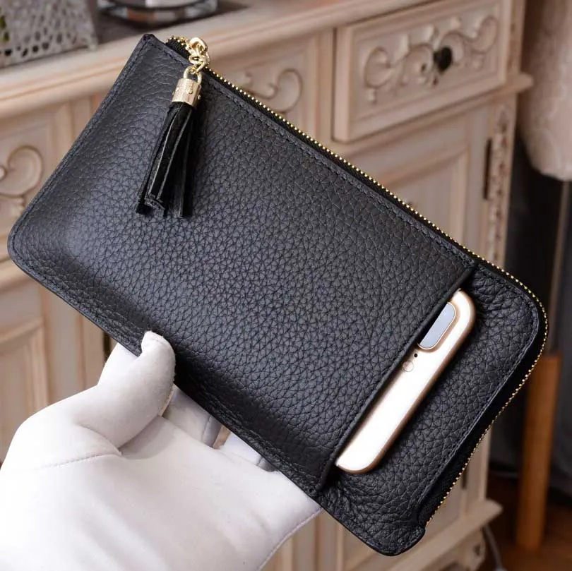 Designer Wallet Women Zipper Bag Vrouwelijke portemonnee Modekaarthouder Pocket Long Tassel met Box274Y