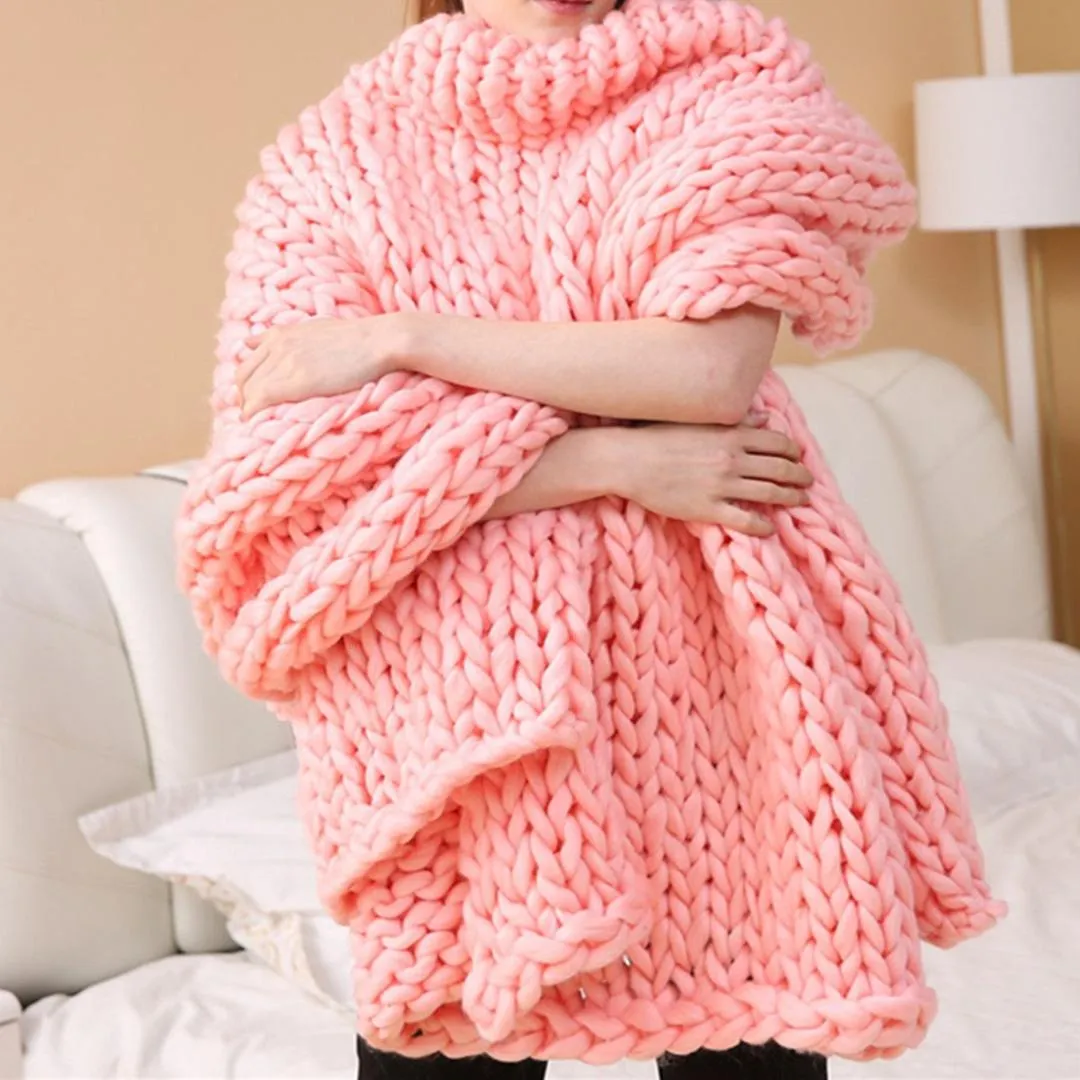 100x150cm chaud fait à la main jeter Blanke canapé-lit grosse couverture à tricoter ligne de fil épais encombrant tricoté jeter couettes décor à la maison278N