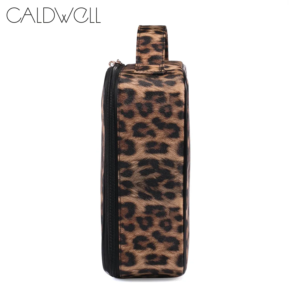 Sac de maquillage de voyage Caldwell de grande capacité Portable Organizer Carie avec Zipper Leopard Print Gift for Women 204K
