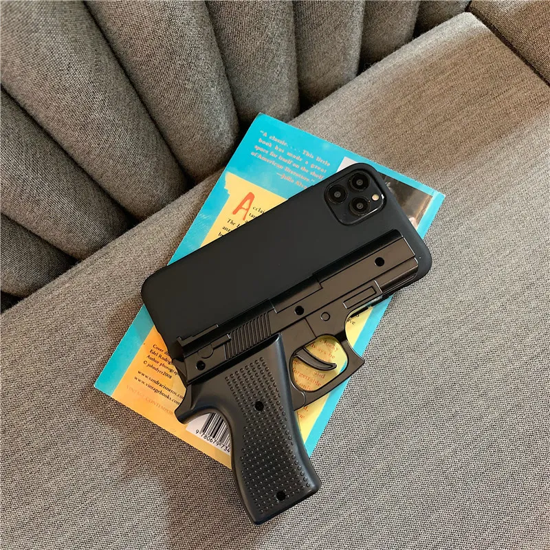 3D Funny Gun Phone Case for iphone 11 Pro Max X 7 8 Plus Xr Xs max Creativity Silicone Pistol Toy Phone Cover 199E6803859