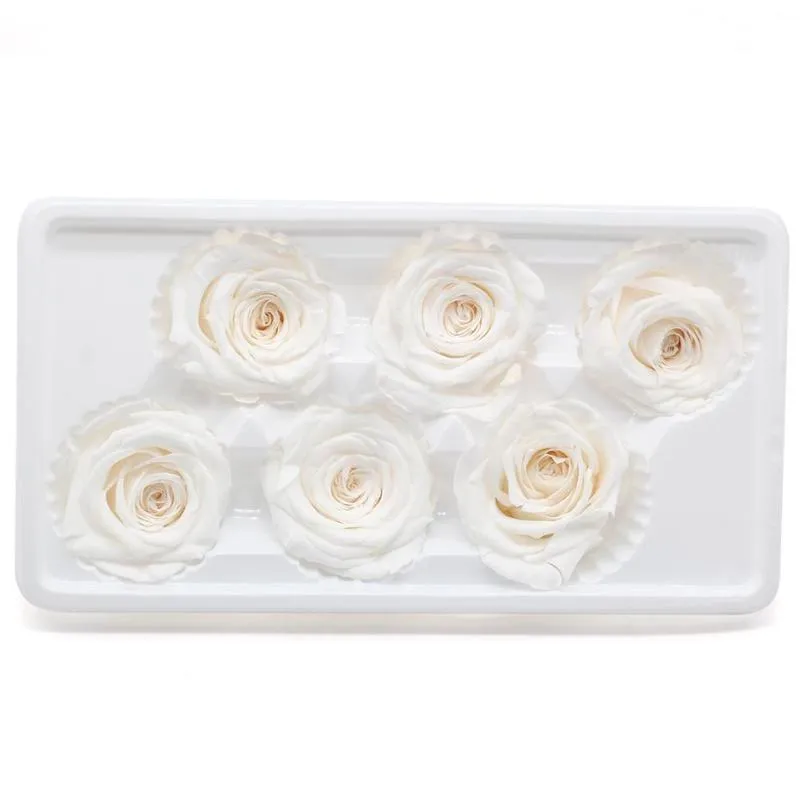 5 cm Geconserveerde Gedroogde Bloemen voor Sieraden Eeuwig Leven Bloem Materiaal Kerst Valentijnsdag Geschenkdoos Onsterfelijke Rose Flower196W