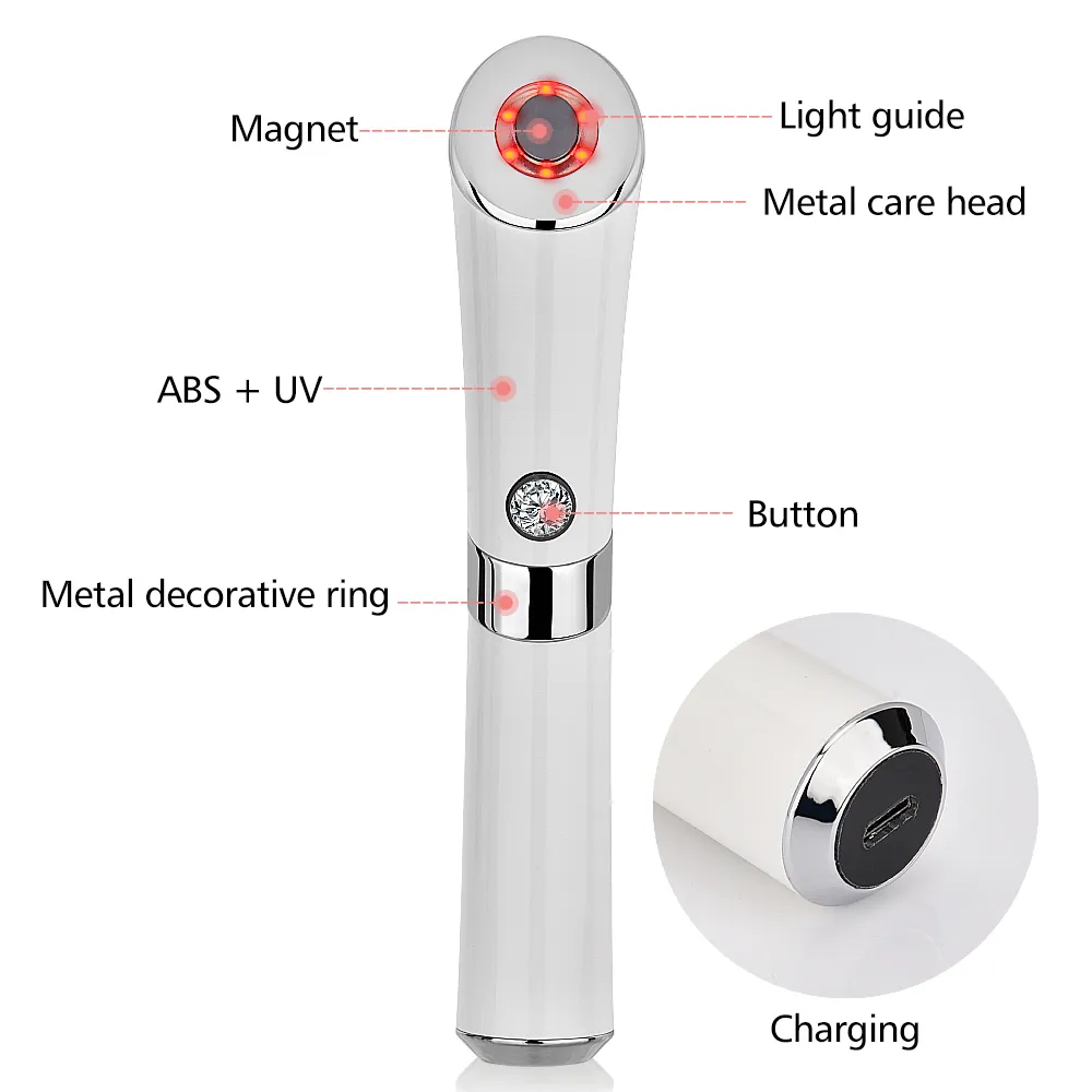 Heated Eye Massager Electric Face Lifting Pen Skin Tightening Anti Wrinkle Vibration Dark Circles Anti Aging Device Gift C181126019476001