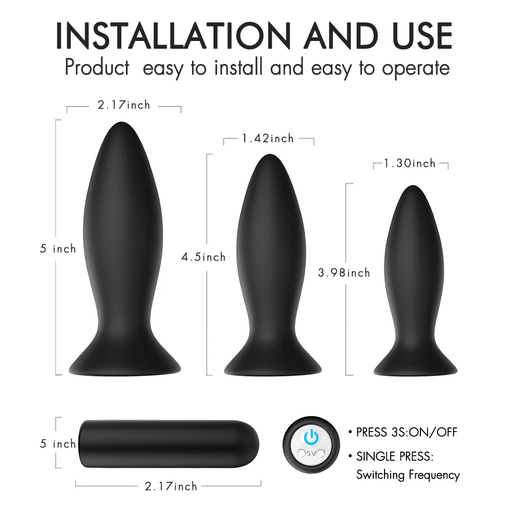 Butt Plug Anal Vibrator For Man Male Masturbator Remote Control Dildo Vibrator USB Rechargable 9 Modes Anal Sex Toys For Man Gay Y4546667