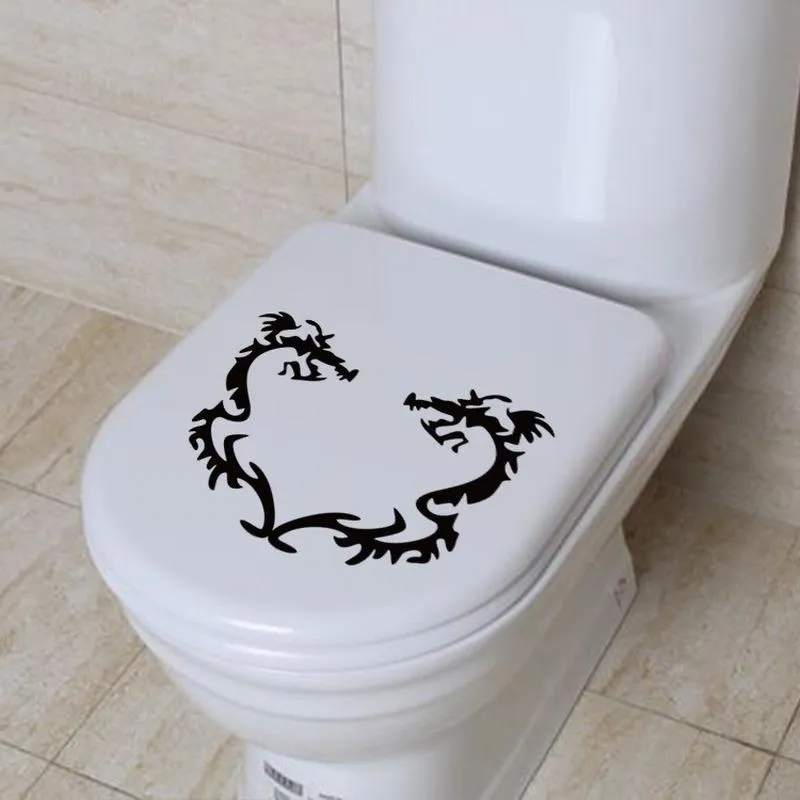 Carved Graphic Toilet Sticker PVC Removable Waterproof Bathroom Sticker Creative DIY Toilet Decoration