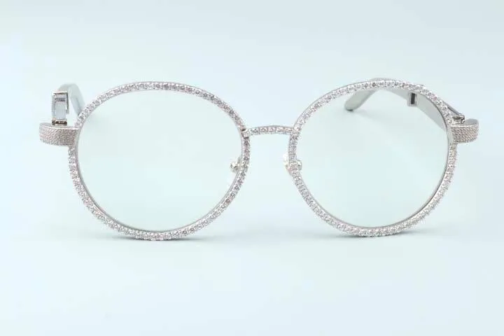 Luxury Diamond Glasses Frame S19900692F Pilotglasögon Frame Guld rostfritt stål diamantramar323e