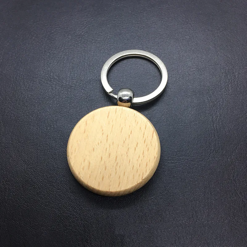 Blank Round Rectangle Heart Wooden Key Chain DIY Customized Wood keyrings Key Tags Gifts Accessories Whole326c