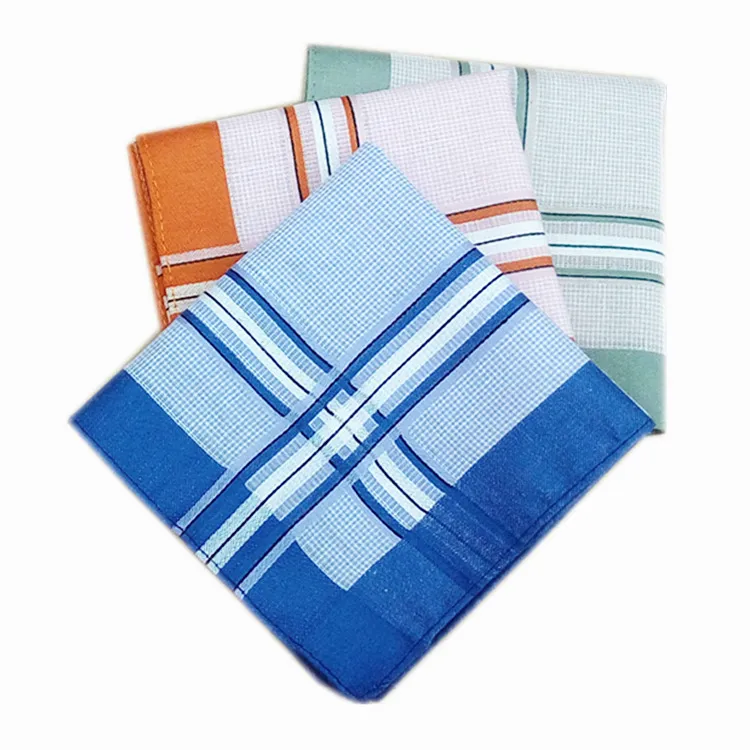 43*43CM Cotton Plaid Handkerchief Small Square Towel Men's Towel