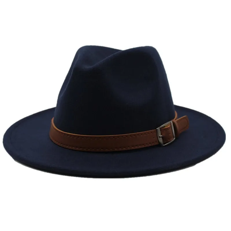 Seioum Spezielle Filzhut Männer Fedora Hüte mit Gürtel Frauen Vintage Trilby Caps Wolle Fedora Warme Jazz Hut Chapeau Femme feutre D190111286i