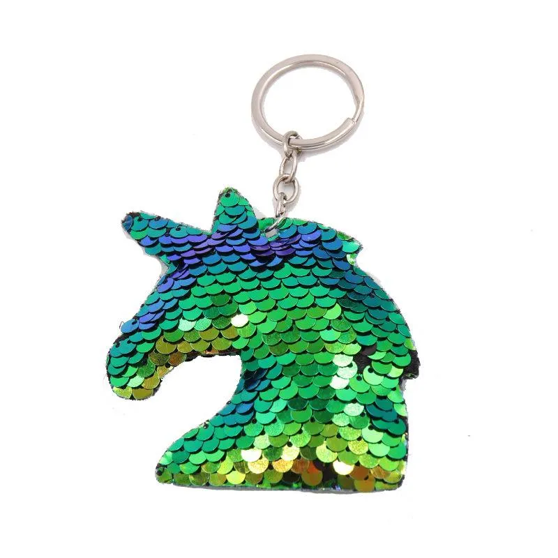 Cute Unicorn Keychain Glitter Pompom Sequins Key Ring Gifts For Guest Women Wedding Souvenir Car Bag Accessories Key Chain2738