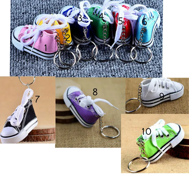 30st 3D Novel Canvas Sneaker Tennis Shoe Keychain Key Chain Party Jewely Key Chains291i