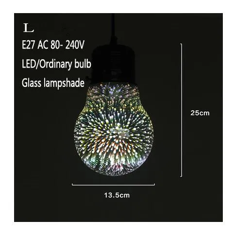 Moderne 3D kleurrijke Noordse sterrenhemel Hanging Glass Shade Hanglamplampen E27 LED voor keukenrestaurant Woonkamer1963