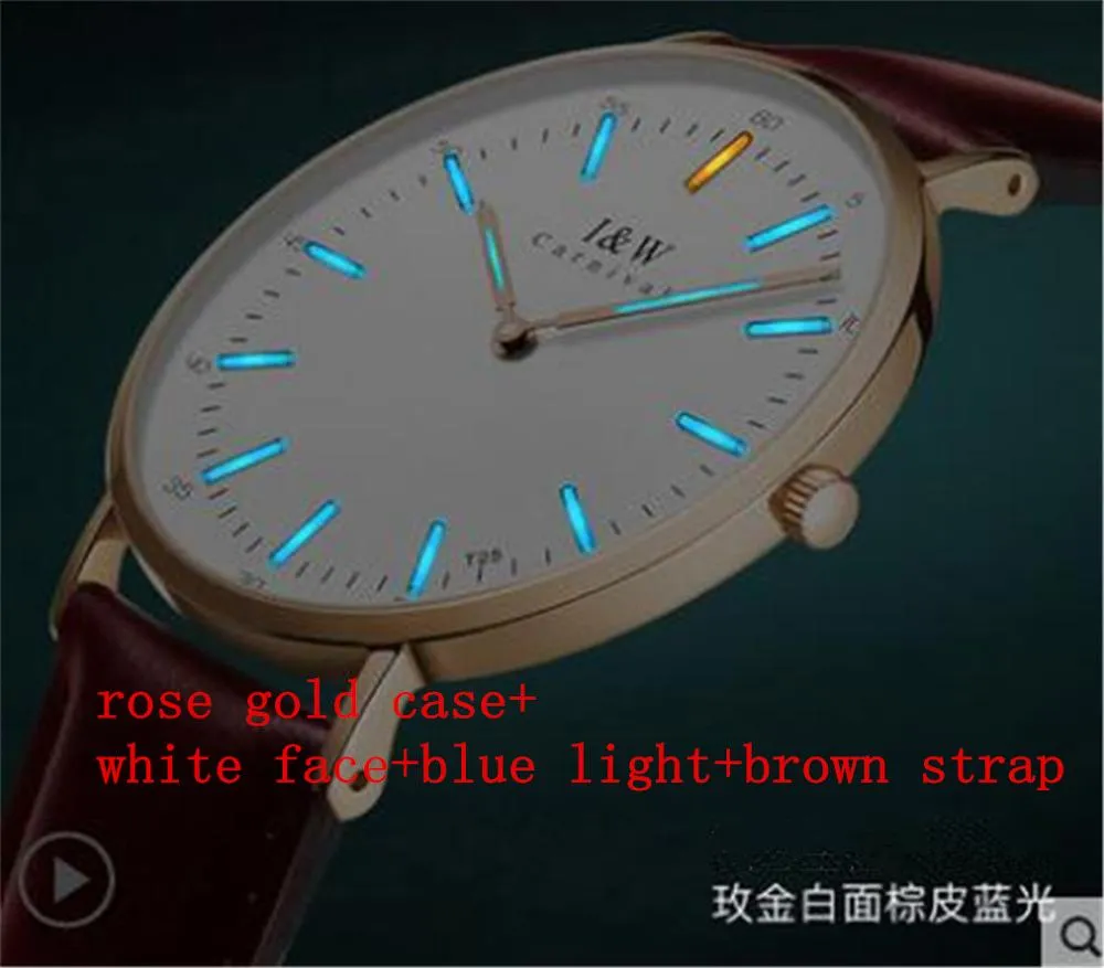 Carnival Men Tritium Light Watch T25 Quartz Japan Movement Ultra Thin 6mm Tritium Gas Luminous Watch Gift 40mm1281o