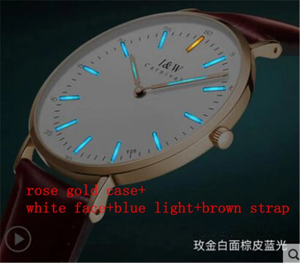 Orologio da uomo Carnival Tritium Light T25 Movimento al quarzo giapponese Ultra sottile 6mm Orologio luminoso a gas trizio regalo 40mm1243a