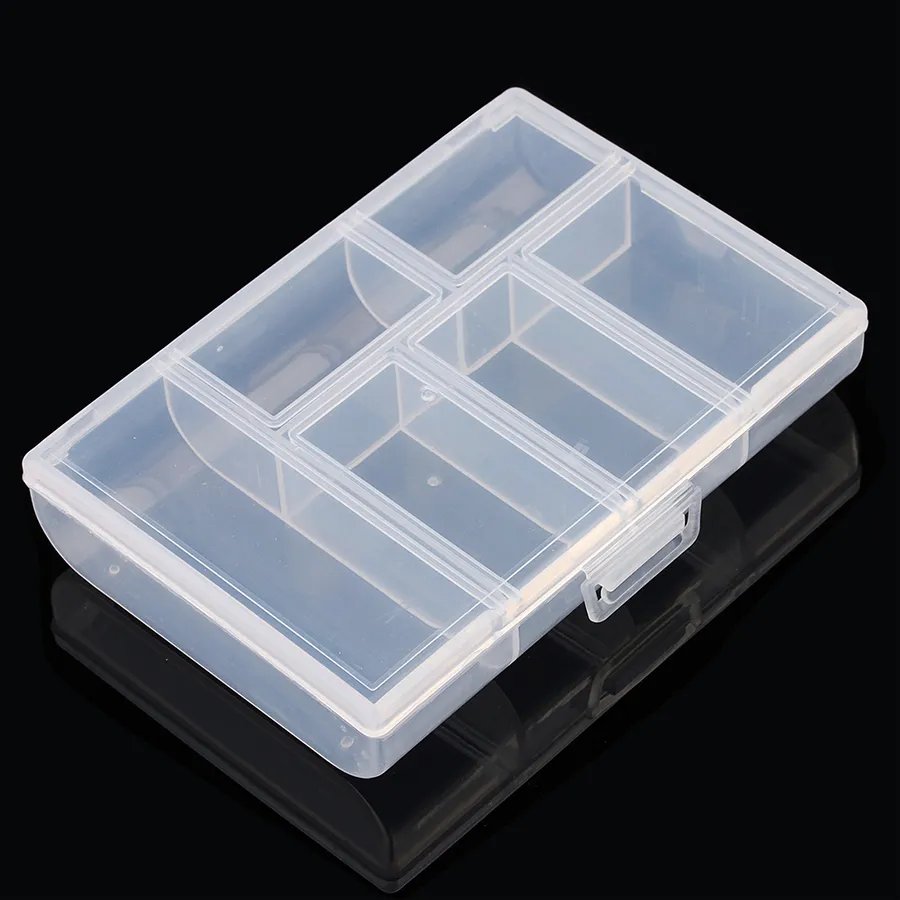 Plastik 6 Slots Schmuck Werkzeugkasten Organizer Lagerung Perlen Schmuckschachtel Neue Mode -Plastikverpackung Geschenkohrring253m