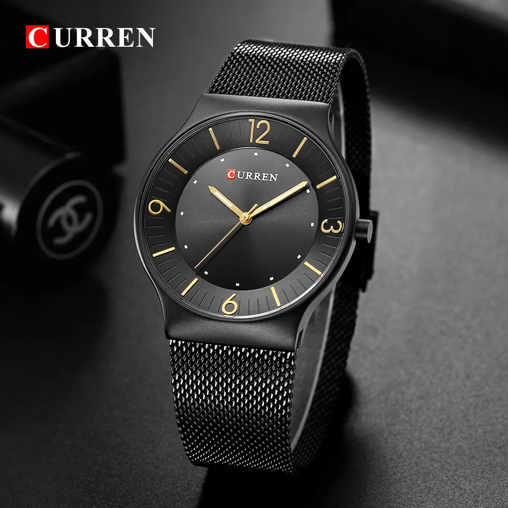 Curren Fashion Marque Men sur les meilleures marques de luxe Top Brand Luxury Business Quartz Wrist Wrists Erkek Kol Saati Full Steel Band Reloj Hombre208S