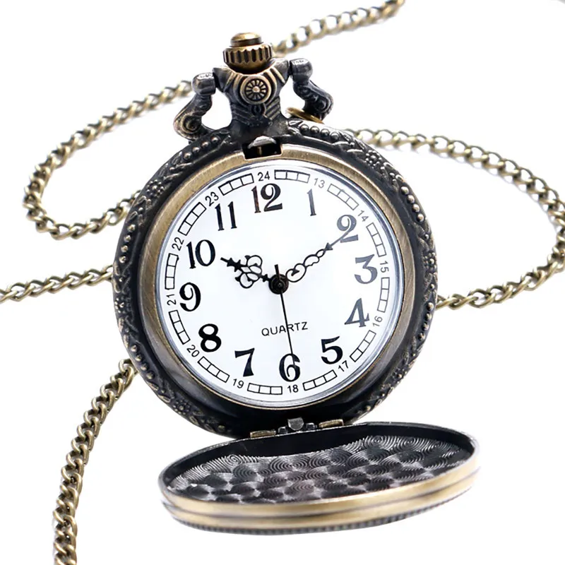Retro Bronze United States Army Department Pocket Watch Vintage Quartz Analog Military Watches with Necklace Chain Gift266j