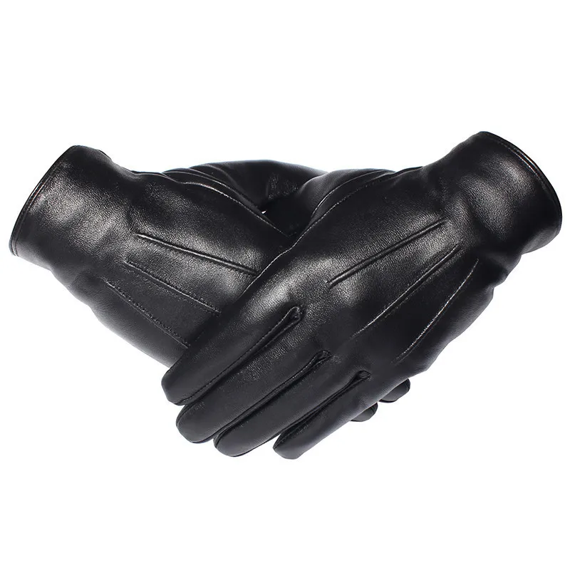 Mode-Winter Handschuhe Männer Echte Leder Handschuhe Touchscreen Echtes Schaffell Schwarz Warme Fahr Handschuhe Fäustlinge Neue Ankunft Gsm050 260y