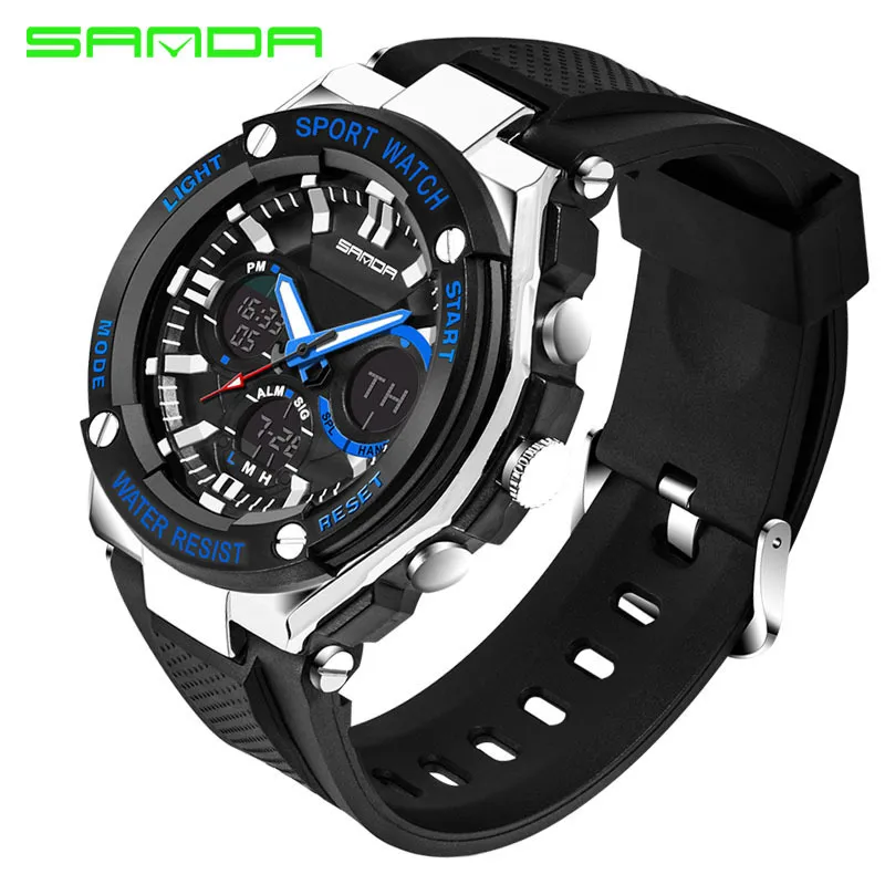 SANDA 733 montre de Sport hommes montre militaire imperméable marque de luxe Date calendrier numérique Quartz montre-bracelet relogio masculino LY1270E