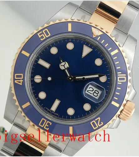 uxury herenhorloge Hoge kwaliteit doos blauwe keramische rand blauwe wijzerplaat 40 mm 16613 roestvrij staal Azië 2813 mechanische automatische heren Wat326B