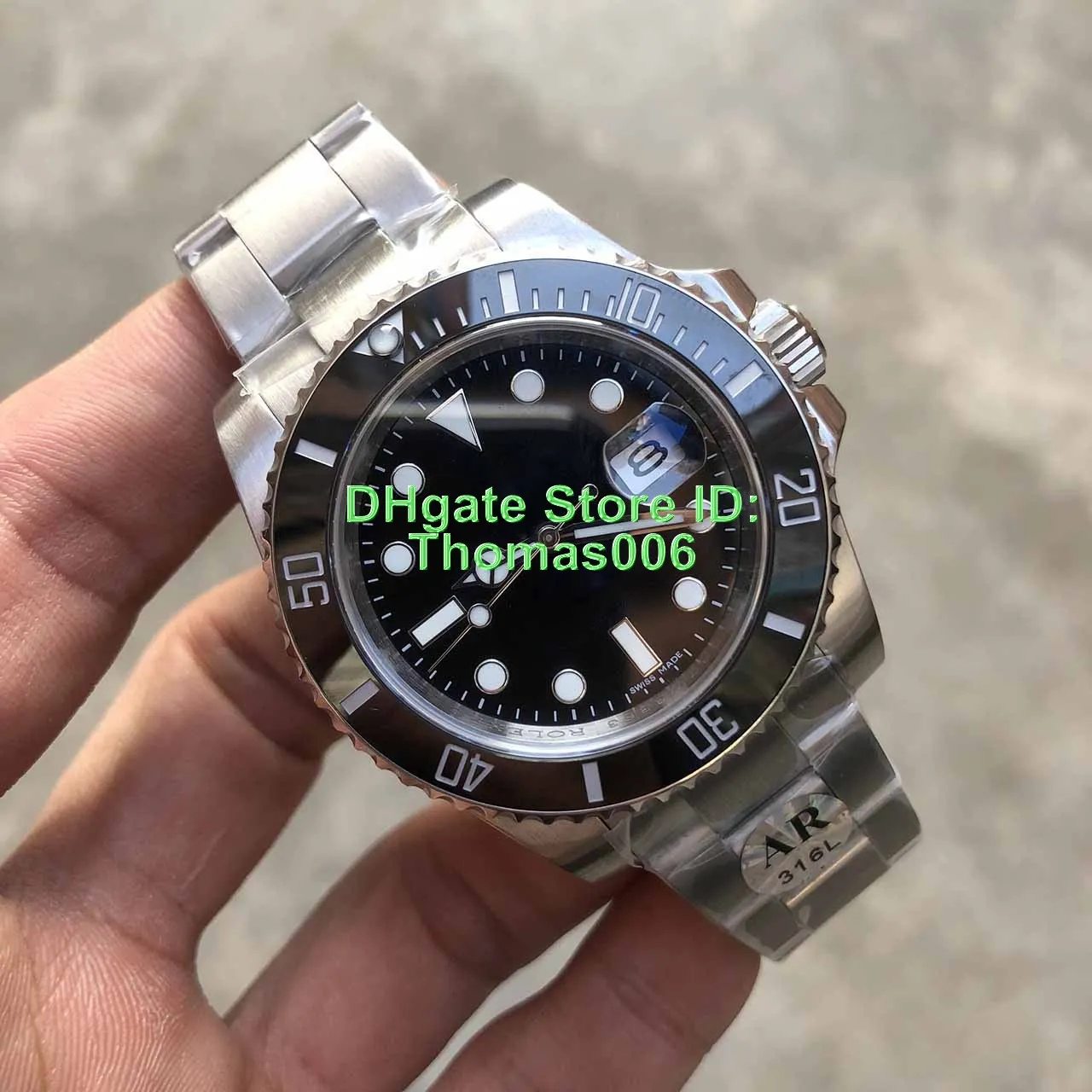 AR New Quality Watches 116610 2813 Automatyczna zielona tarcza ceramiczna ramka męska zegarek 316L zegarki ze stali nierdzewnej242X