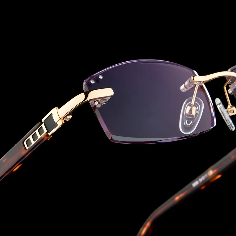 Óculos de leitura sem aro masculino, óculos de dioptria marrom com tonalidade 100 150 200 250 300 350, óculos de leitura para presbiopia, 277k