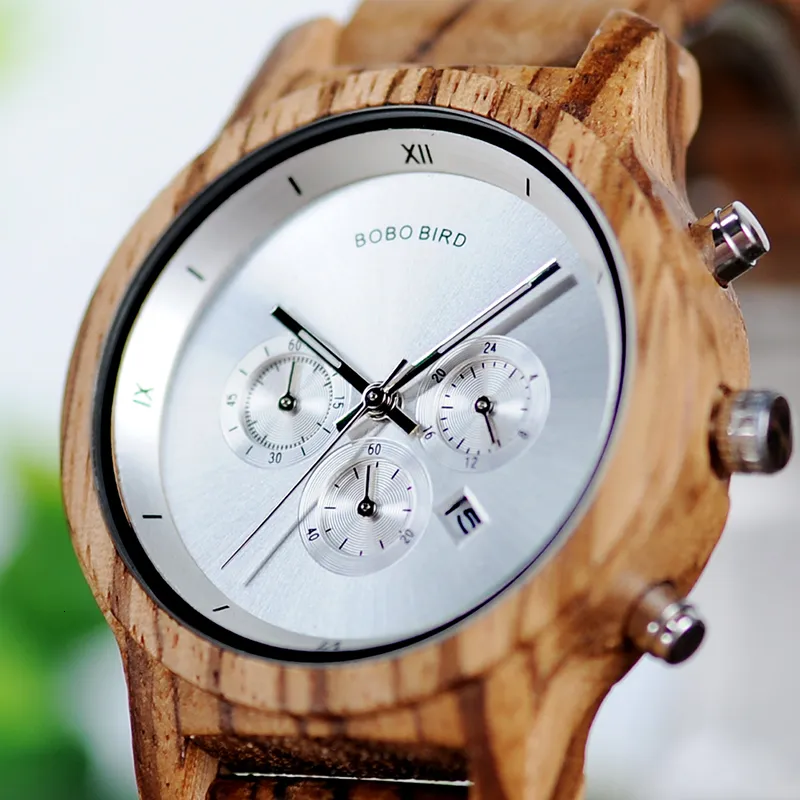 Bob Bird Wooden Watch Men Lovers Double Wood 및 Steel Combined Women Wathes Stopwatch 여성 Erkek Kol Sati Watch CJ19112641