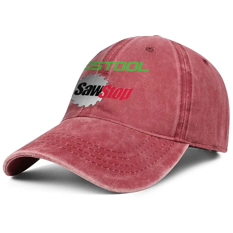 Festool Groen Unisex denim baseballpet coole sport custom hoeden SawStop Logos Logo dominobaanzaag sander5278955