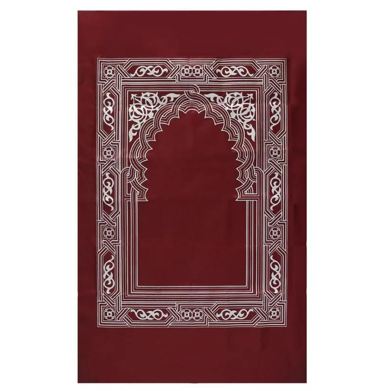 Tapis de prière musulman imperméable portable pour Ramadan, tapis avec boussole, motif rétro, décoration de vacances islamiques, cadeau de poche 240m